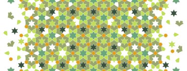 Arabesk vektörü kusursuz yeşil desen. Renk kiremit ayrışması ile geometrik Arapça yarım ton dokusu