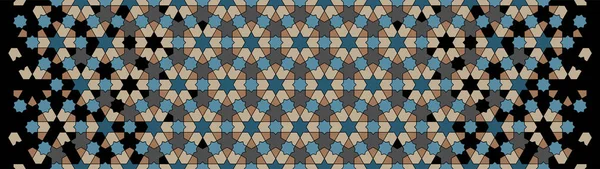 Modernes islamisches Muster. Geometrische Halbtontextur mit Auflösung oder Bruch von Farbfliesen. — Stockvektor