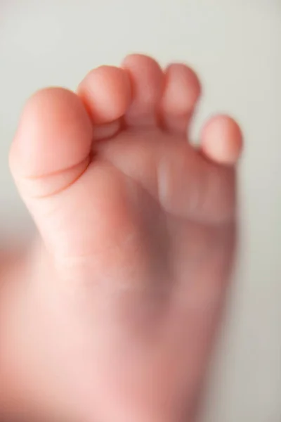 Нога новорожденного ребенка. — стоковое фото