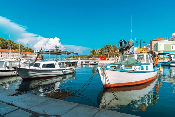 Barcos Muelle Ciudad Jelsa Hvar Croacia — Foto de Stock