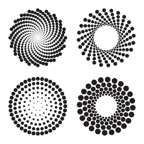 四个半色调圆点 设计元素 矢量说明 — 图库矢量图片
