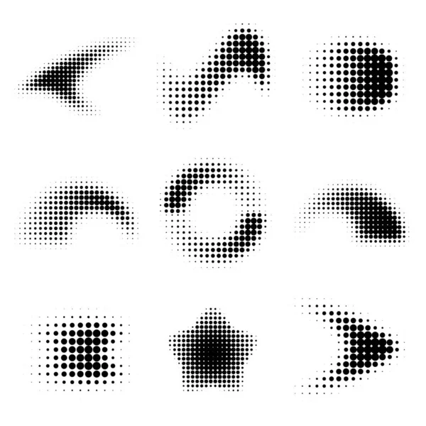 Éléments Conception Gradient Points Effets Demi Teinte Illustration Vectorielle — Image vectorielle