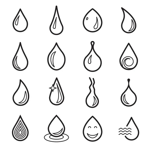 Droplet Symbole Lineare Tröpfchen Sind Auf Weißem Hintergrund Isoliert Symbole — Stockvektor