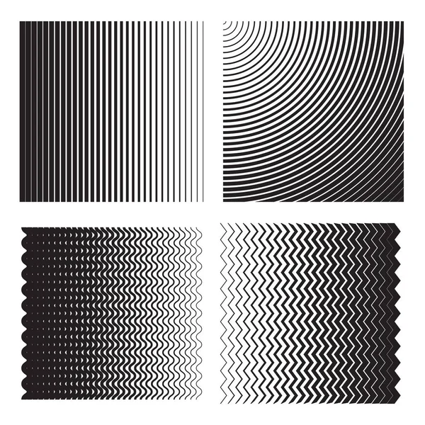 Line Halftone Gradient Effects Templates Backgrounds Stylized Textures Design Elements — Stock Vector