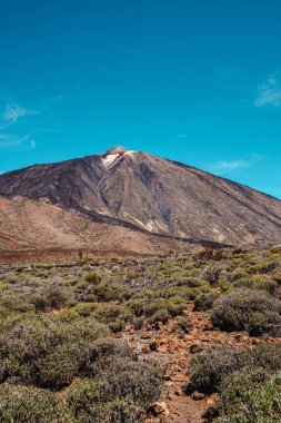 Teide, Ispanya 'da en yüksek yanardağ ve dağ portre görünümü