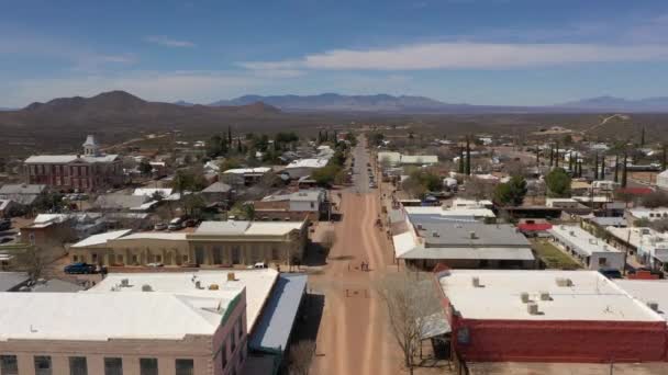 Εναέρια του διάσημου Allen Street στο Tombstone, Αριζόνα — Αρχείο Βίντεο