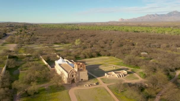 San Jose De Tumacacori Church Ruins In Tumacacori, aerial — Stock Video