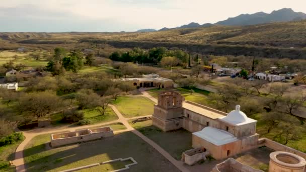 San Jose De Tumacori Εκκλησία ερείπια σε Tumacori, εναέρια — Αρχείο Βίντεο