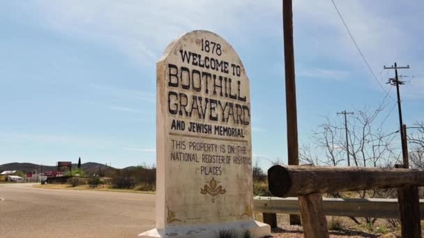 Boothill Graveyard Bem-vindo Entre Tombstone, Arizona — Vídeo de Stock