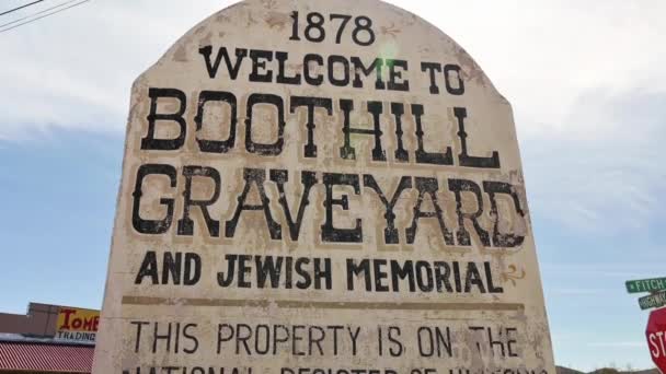 Cementerio de Boothill Bienvenido Iniciar sesión Tombstone, Arizona — Vídeos de Stock