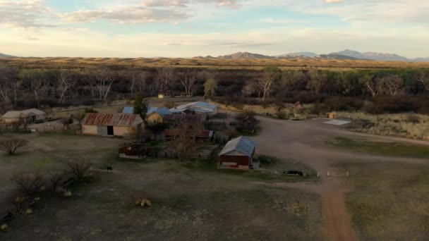 Historic Empire Ranch In Sonoita, Arizona, USA, drone panning shot — Stock video