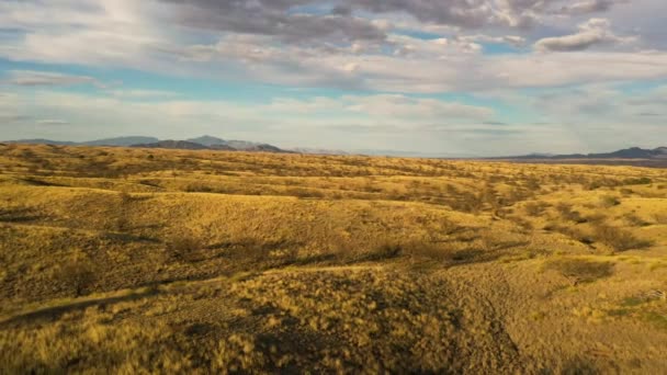 Zlatohnědé pastviny Sonoity v Arizoně, dron clip — Stock video