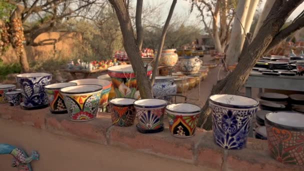 アリゾナ州トゥバックのカラフルな手作りセラミック陶器 — ストック動画
