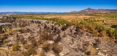 Aerial View of the Almeda Wildfire in Southern Oregon Talent Phoenix Medford and Ashland. clipart