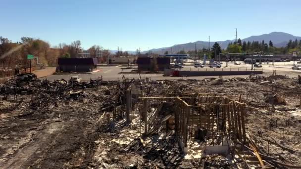 Aerial of burned area in Phoenix Oregon from Almeda Fire 2020 — Stock Video