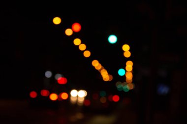 Soyut gece lambası Bokeh odaklanmış arka plan. Noel arkaplanı.