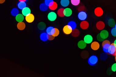 Soyut gece lambası Bokeh odaklanmış arka plan. Noel arkaplanı.