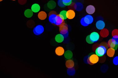 Soyut gece lambası Bokeh odaklanmış arka plan. Noel arkaplanı.