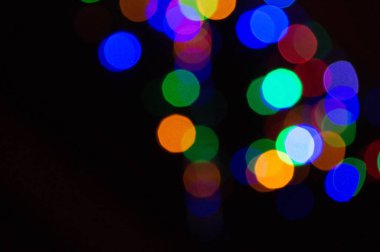 Soyut gece lambası Bokeh odaklanmış arka plan. Noel arkaplanı.