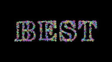 Koyu arkaplan ve eşleşen gölge üzerinde küçük nesnelerle en iyi 3B metin yazma