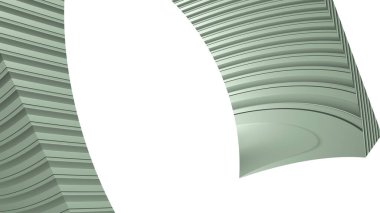 Belge ve sunum ortamı için daireleri olan DARK SEA GREEN rengi ve beyaz arkaplanının üç boyutlu çizimi