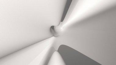 Beyaz soyut bir arkaplan üzerinde düz ve parlak bir yüzey olarak geometrik keten rengi çizimi