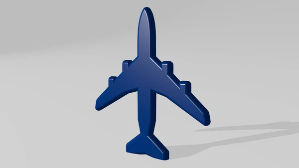 Aeroplane Uma Perspectiva Parede Uma Escultura Espessa Feita Materiais Metálicos — Fotografia de Stock