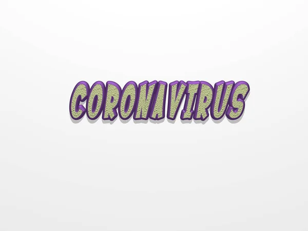 Coronavirus Written White Background Individual Letters Shaped Font Illustrated Wall — Stock Photo, Image