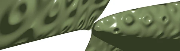 Εξαιρετικά Ευρεία Τρισδιάστατη Απεικόνιση Γεωμετρικού Σχήματος Σκούρου Πράσινου Χρώματος Ελιάς — Φωτογραφία Αρχείου
