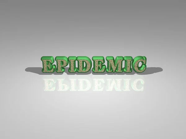 Text of EPIDEMIC rendered in 3D with light perspective and shadows, an image ideal for various applications