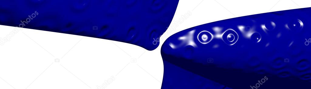 Ultra wide  3D abstract background of curved geometrical patterns of navy color with lighting and shadows for various applications needing colorful ar