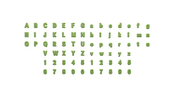 Alfabetos Números Com Perspectivas Correspondentes Cada Lado Para Construção Palavras — Fotografia de Stock