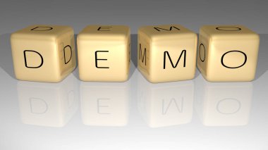 Konseptin ilgili anlamları için altın zar harfleri ve renk geçişi ile yapılan demo