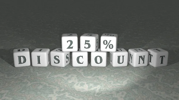 Discount Built Dice Letters Color Crossing Related Meanings Concept Rendering — Stock Photo, Image