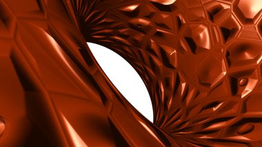 3 boyutlu bir arkaplan çizimi. Taşların özel dokusu, sürünme ve kavisli tüp ile ORANGE kırmızı rengi. soyut ve tasarım