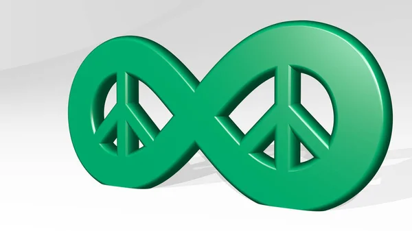 Infinity Symbool Met Vredesbord Gemaakt Door Illustratie Van Een Glanzende — Stockfoto