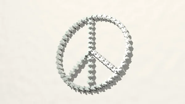 Paz Dovas Realizada Por Ilustración Una Escultura Metálica Brillante Una —  Fotos de Stock