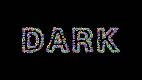 Темний Ілюстрація Тексту Дрібних Предметів Чорному Тлі Тінями Абстрактний Дизайн — стокове фото