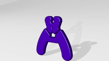 Evcil hayvan tırnak makası gölgeli duruyor. Metalik heykelin beyaz arka planda, yumuşak desenli üç boyutlu çizimi. hayvan ve köpek