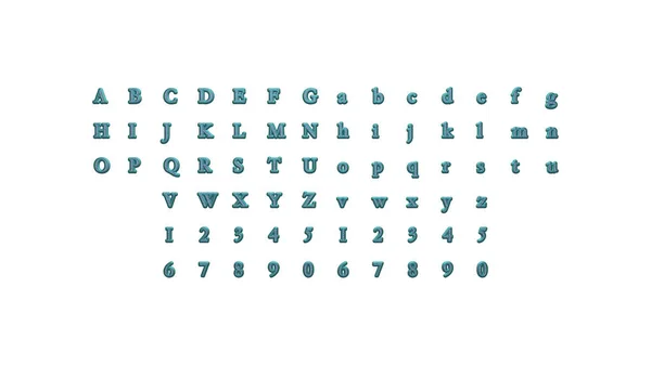 Alphabets Nombres Avec Des Perspectives Correspondantes Chaque Côté Pour Construire — Photo