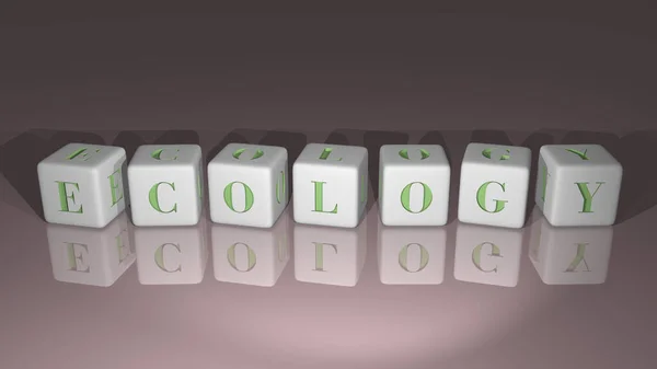 Shiny Ecology Built Cubic Letters Top Perspective Excellent Concept Presentation — Stock Photo, Image