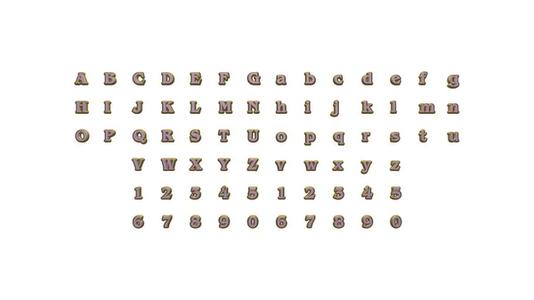 Alfabetos Números Con Perspectivas Coincidentes Cada Lado Para Construir Palabras — Foto de Stock