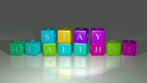 Stay Healthy Combined Dice Letters Color Crossing Related Meanings Concept — Stock Photo, Image