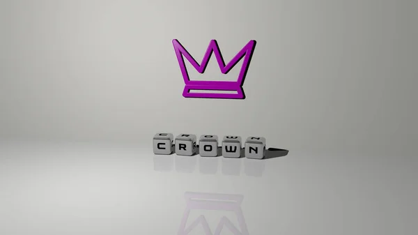 Imagem Gráfica Crown Verticalmente Juntamente Com Texto Construído Por Letras — Fotografia de Stock