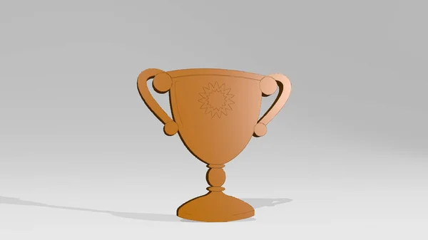 Athletic Trophy Aus Der Perspektive Der Wand Eine Dicke Skulptur — Stockfoto