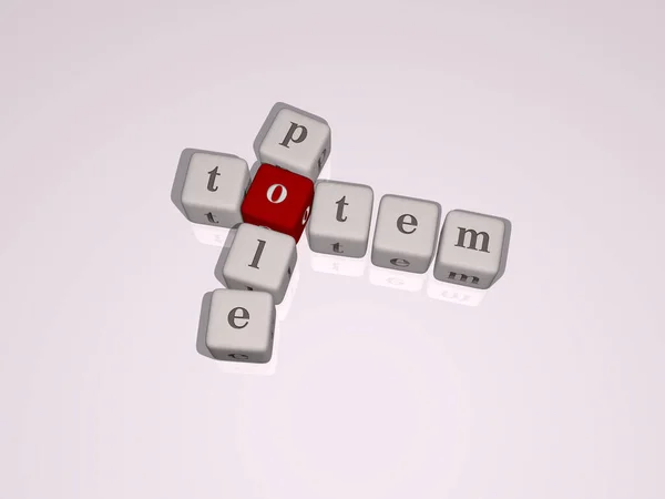 Combination Totem Pole Built Cubic Letters Top Perspective Excellent Concept — Stock Photo, Image