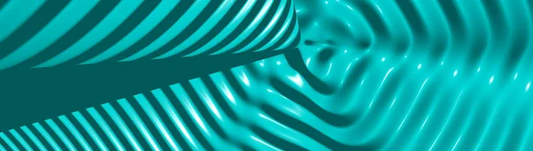 Ultrabreite Darstellung Einer Geometrischen Form Der Aqua Farbe Auf Weißem — Stockfoto