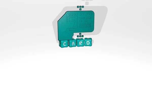 Weergave Van Card Met Icoon Muur Tekst Gerangschikt Door Metalen — Stockfoto