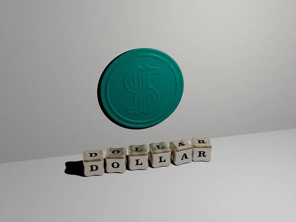아이콘이 달러의 표현과 바닥에 제곱미터 크기의 글자로 텍스트는 개념적 의미와 — 스톡 사진