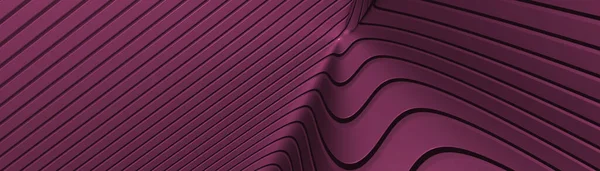 Сверхширокий Фон Изогнутых Геометрических Узоров Цвета Hot Pink Подсветкой Тенями — стоковое фото